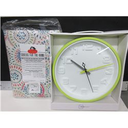 New Kitchen wall Clock & Tablecloth 60 x 120