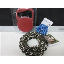 Dog Bundle New 25 ft retractable leash / Braided rope ball & Hoop