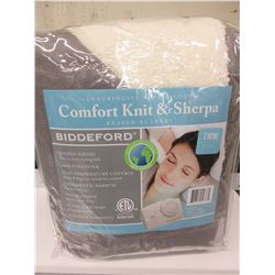 New TWIN Heated Blanket Comfort Knit & Sherpa machine wash & dry