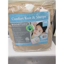 New TWIN Heated Blanket Comfort Knit & Sherpa machine wash & dry
