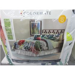 New QUEEN Colormate 8 piece Comforter Complete Bed Set