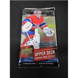 New Factory Sealed Upper Deck 2015/16 series one Hockey Cards 8 pack