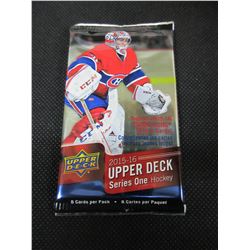 New Factory Sealed Upper Deck 2015/16 series one Hockey Cards 8 pack