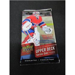 New Factory Sealed Upper Deck 2015/16 series one Hockey Cards 8 pack