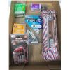 Image 1 : Flat of New Hardware / 100ft Rope / Drywall E-Z Anchors / screw extractors