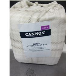 New KING 4 piece Sheet set Fleece soft & warm brushed for extra loft