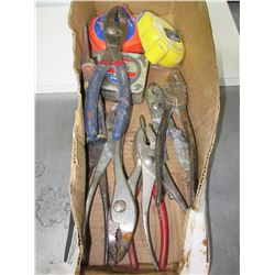 Assorted Pliers Tape Measures