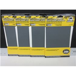 4 New packs of Gator Grit 5 1/2 x 9" Waterproof Sandpaper 1500 grit 6 per