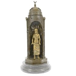 Franz Bergman Arab Man Protecting a Slave Girl Bronze Statue Sculpture Figurine