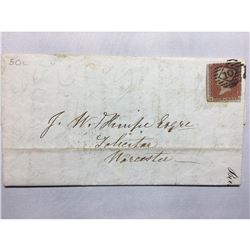 1854 London Original Postmarked Handwritten Envelope and Letter
