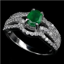 Elegant Green Aventurine Sterling Silver Ring