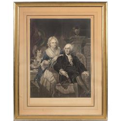 Hand Color Engraving - "george Washington"