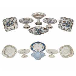 English Soft Paste Compotes And Serving Pieces