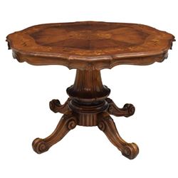 Italian Floral Marquetry Inlay Dining Table