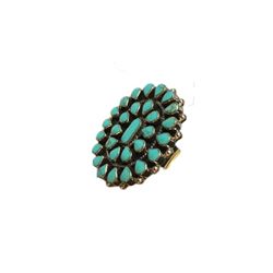 Taxco Mexican Sterling Turquoise Statement Ring