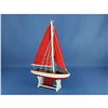 Image 11 : Wooden It Floats 12" - Red with Red Sails Floating Sailboat Model