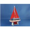Image 6 : Wooden It Floats 12" - Red with Red Sails Floating Sailboat Model