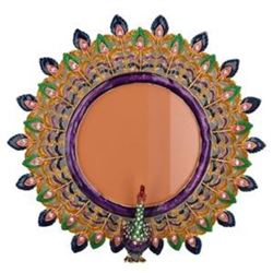 5.5" Faberge-Inspired Peacock Tale Enameled Russian Antique Style Picture Frame