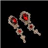 Image 1 : Art Deco Ruby Crystal 18kt Gold Plate Drop Earrings