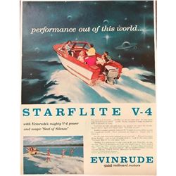 1958 Evinrude Outboard Boat Motors Starflite V-4 Magazine Ad