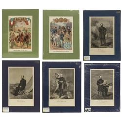 (6) Civil War Engravings, Lithos, Generals