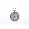 Image 4 : An open face pocket watch. White metal case, stamped