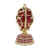 Image 3 : 1899-1903 Spring Flowers In Red Russian Faberge-Inspired Egg 3"