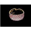 Image 6 : Gold With Ab Iridescent Rhinestone Crystal Bracelet / Cuff