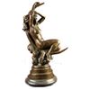 Image 1 : Signed Crescent Moon Nude Bronze Sculpture