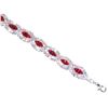 Image 2 : Red Ruby Marquise And Round Rhinestone Crystal Bracelet