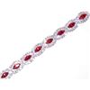 Image 3 : Red Ruby Marquise And Round Rhinestone Crystal Bracelet