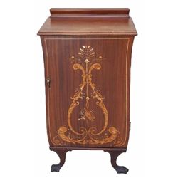 19thc Marquetry Inlaid Music Cabinet