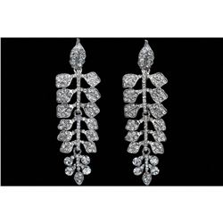 Rhodium Plated Clear Crystal Rhinestone Wedding Drop Dangle Earrings