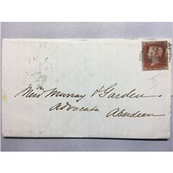 1854 London Original Postmarked Handwritten Envelope with Typed Letter