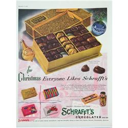 1955 Schrafft's Chocolates Magazine Ad