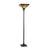 Image 1 : "INNES" Tiffany-style Mission 1 Light Torchiere Floor Lamp 14" Shade