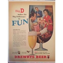 C1960 Indiana Brewery Drewrys Beer Ad