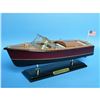 Image 2 : Wooden Chris Craft Triple Cockpit Model Speedboat 14"
