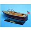 Image 5 : Wooden Chris Craft Triple Cockpit Model Speedboat 14"