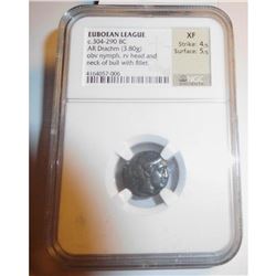 Silver Drachm; Euboean League; 304-290 B.C.