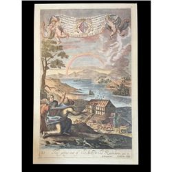 Machine Colored Print, Noah's Ark & Rainbow