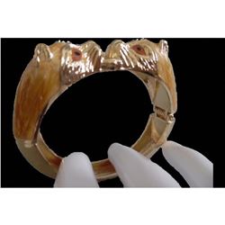 Apricot Panthers Hinged Hinge Bracelet Cuff Clamper Pumas Cat