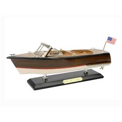 Wooden Chris Craft Runabout Model Speedboat 14"
