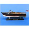 Image 5 : Wooden Chris Craft Runabout Model Speedboat 14"