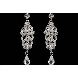 Czech Crystal & Rhinestone Chandelier Drop Earrings