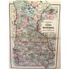 Image 1 : Rare J.H. Colton Color Map of Iowa and Minnesota