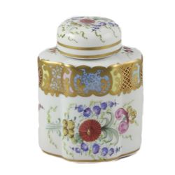 French Porcelain Tea Caddy Ginger Jar