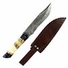 Image 2 : TheBoneEdge 13" Damascus Steel Fixed Blade Bone & Horn Handle Hunting Knife