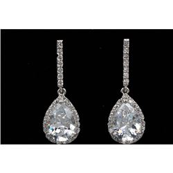 Pear Shaped Cubic Zirconia 18kt Gold Plate Earrings