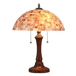 SHELLEY Mosaic 2 Light Table Lamp 16" Shade
